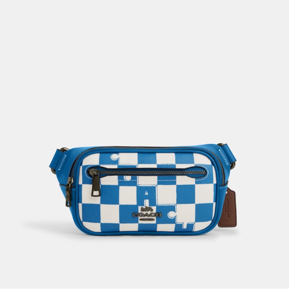 NWT AUTHENTIC COACH CR210 Elias Mini Belt Bag With Checkerboard Print